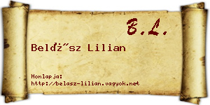 Belász Lilian névjegykártya